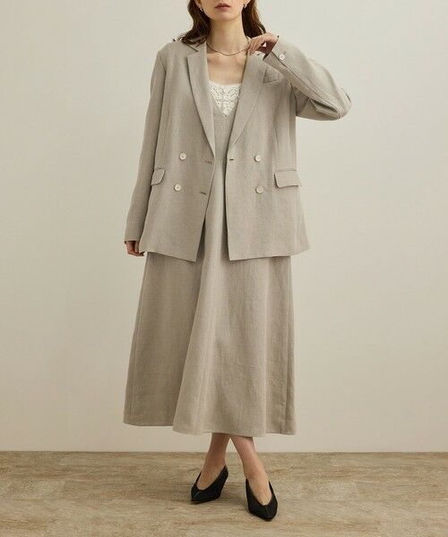 ROPE' / ロペ ロング・マキシ丈ワンピース | 尾州リネン ディープVネックフレアワンピース | 詳細25