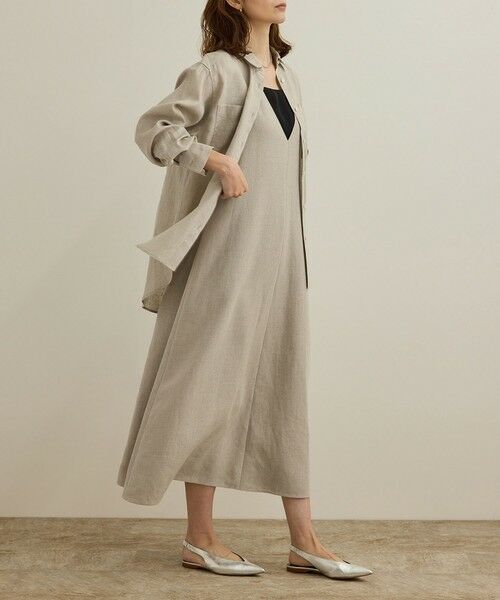 ROPE' / ロペ ロング・マキシ丈ワンピース | 尾州リネン ディープVネックフレアワンピース | 詳細26