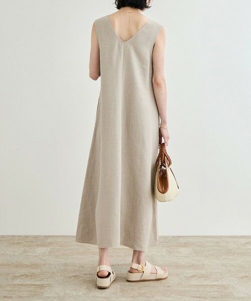 ROPE' / ロペ ロング・マキシ丈ワンピース | 尾州リネン ディープVネックフレアワンピース | 詳細4