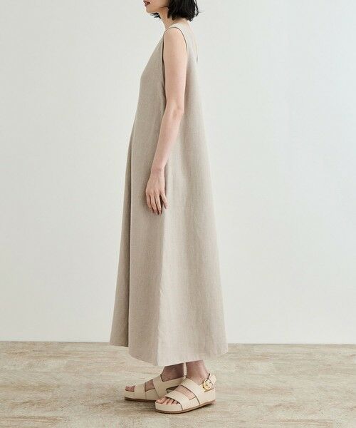 ROPE' / ロペ ロング・マキシ丈ワンピース | 尾州リネン ディープVネックフレアワンピース | 詳細9