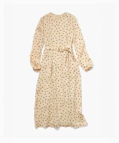 ROPE' / ロペ ロング・マキシ丈ワンピース | ドットプリントウエストベルトワンピース