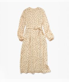 ROPE' / ロペ ロング・マキシ丈ワンピース | ドットプリントウエストベルトワンピース