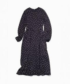 ROPE' / ロペ ロング・マキシ丈ワンピース | ドットプリントウエストベルトワンピース