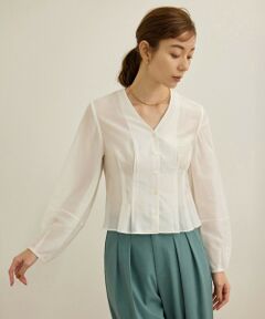 ROPE' / ロペ シャツ・ブラウス | 【洗える】パフスリーブシアーペプラムブラウス