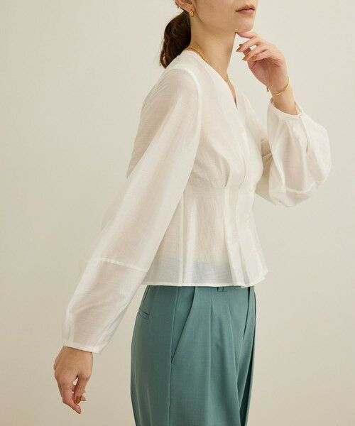 ROPE' / ロペ シャツ・ブラウス | 【洗える】パフスリーブシアーペプラムブラウス | 詳細12