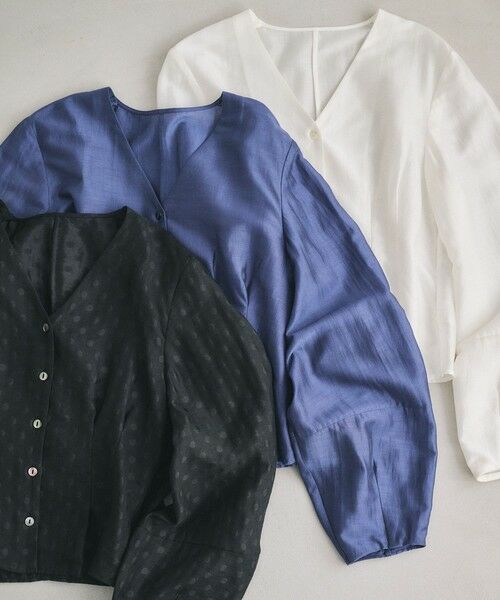 ROPE' / ロペ シャツ・ブラウス | 【洗える】パフスリーブシアーペプラムブラウス | 詳細2