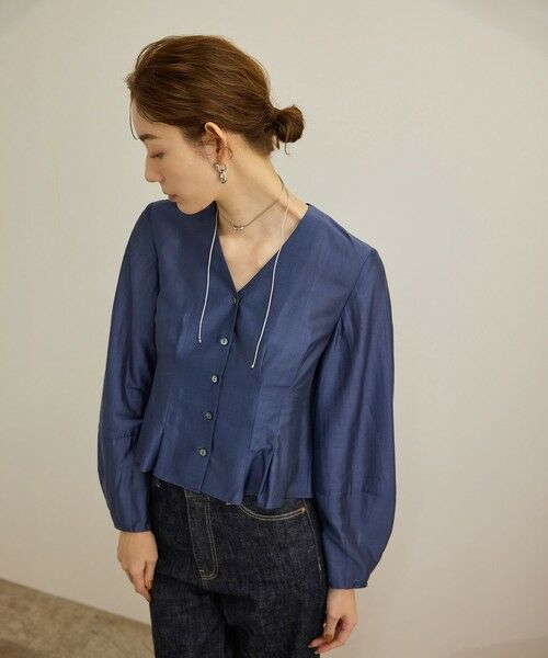 ROPE' / ロペ シャツ・ブラウス | 【洗える】パフスリーブシアーペプラムブラウス | 詳細5