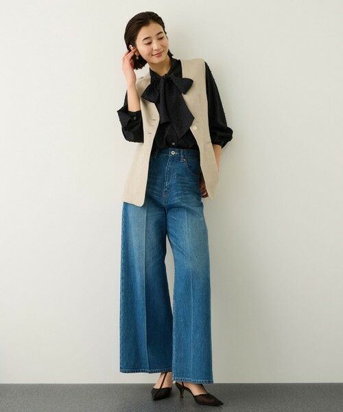 ROPE' / ロペ シャツ・ブラウス | 2WAYドットジャガードボウタイブラウス/イージーケア | 詳細10