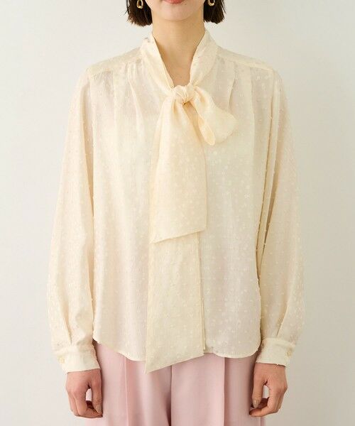ROPE' / ロペ シャツ・ブラウス | 2WAYドットジャガードボウタイブラウス/イージーケア | 詳細12