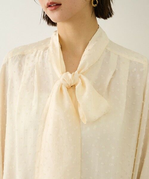 ROPE' / ロペ シャツ・ブラウス | 2WAYドットジャガードボウタイブラウス/イージーケア | 詳細16