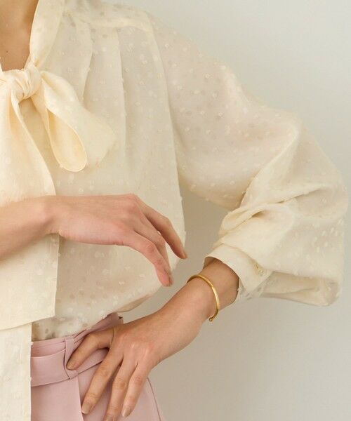ROPE' / ロペ シャツ・ブラウス | 2WAYドットジャガードボウタイブラウス/イージーケア | 詳細3