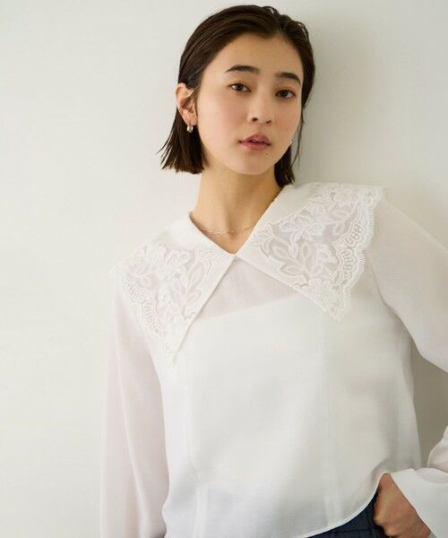 ROPE' / ロペ シャツ・ブラウス | レースカラーコンパクトブラウス/イージーケア | 詳細26