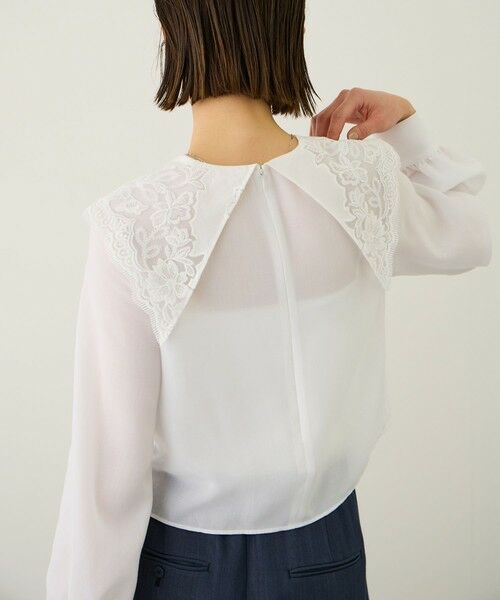ROPE' / ロペ シャツ・ブラウス | レースカラーコンパクトブラウス/イージーケア | 詳細28