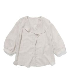 ROPE' / ロペ シャツ・ブラウス | リネンライクフリルカラーブラウス/イージーケア・セットアップ対応