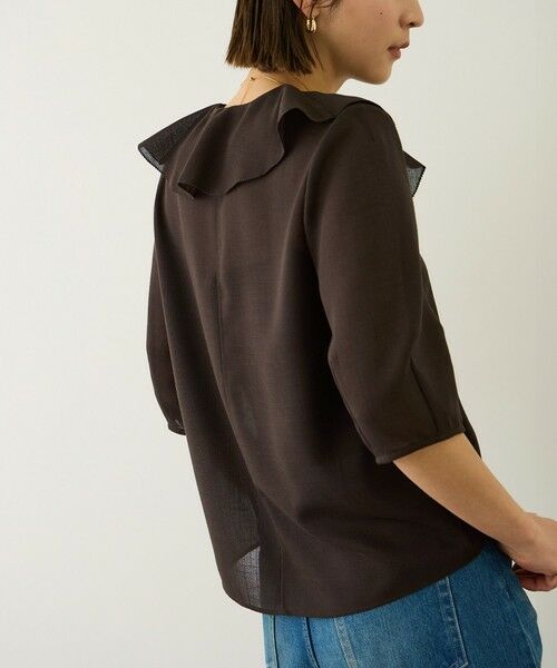ROPE' / ロペ シャツ・ブラウス | リネンライクフリルカラーブラウス/イージーケア・セットアップ対応 | 詳細2