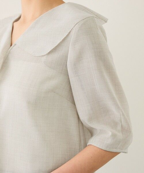 ROPE' / ロペ シャツ・ブラウス | リネンライクフリルカラーブラウス/セットアップ対応・イージーケア | 詳細20
