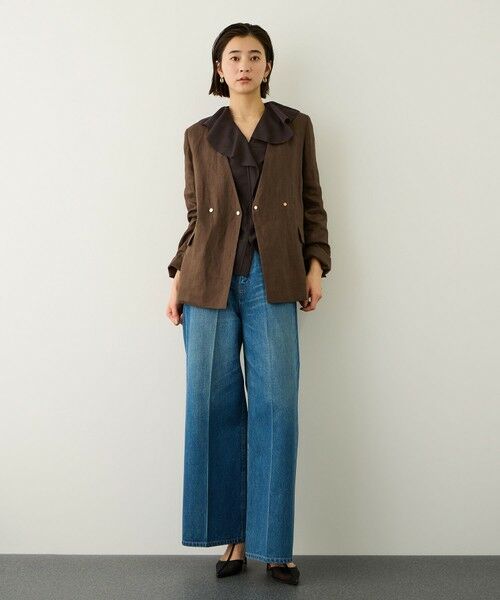 ROPE' / ロペ シャツ・ブラウス | リネンライクフリルカラーブラウス/イージーケア・セットアップ対応 | 詳細3