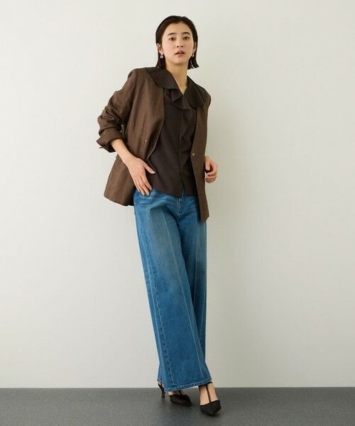 ROPE' / ロペ シャツ・ブラウス | リネンライクフリルカラーブラウス/イージーケア・セットアップ対応 | 詳細4