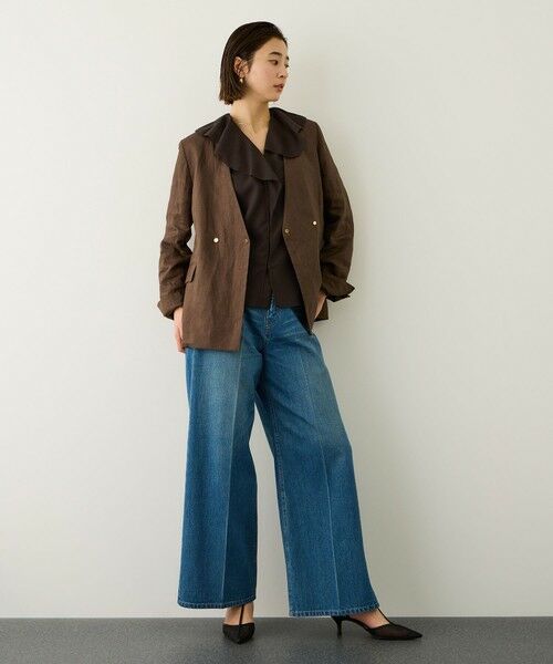 ROPE' / ロペ シャツ・ブラウス | リネンライクフリルカラーブラウス/イージーケア・セットアップ対応 | 詳細5