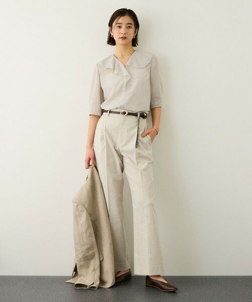 ROPE' / ロペ シャツ・ブラウス | リネンライクフリルカラーブラウス/イージーケア・セットアップ対応 | 詳細9