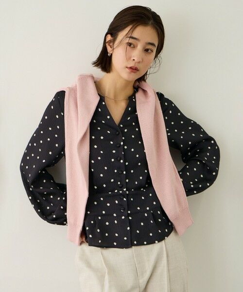 ROPE' / ロペ シャツ・ブラウス | ドットプリントペプラムブラウス/イージーケア | 詳細18