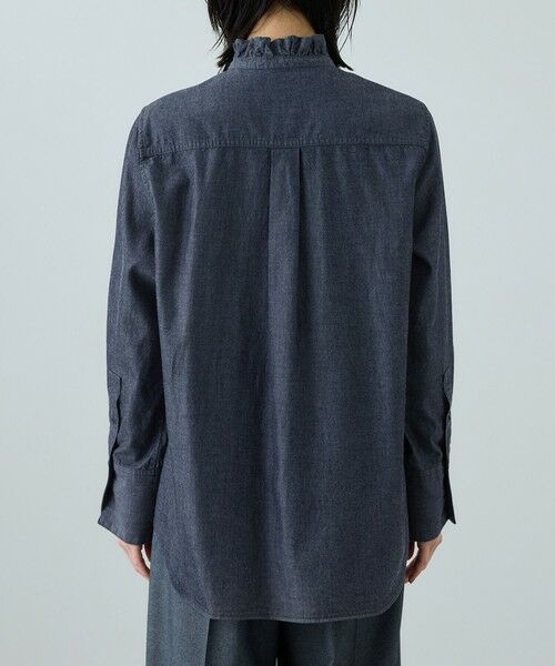 ROPE' / ロペ シャツ・ブラウス | テンセルデニムスタンドフリルシャツ/イージーケア・セットアップ対応 | 詳細14