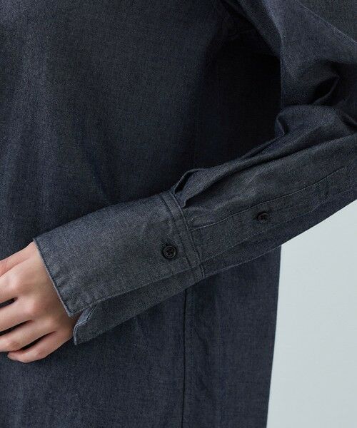 ROPE' / ロペ シャツ・ブラウス | テンセルデニムスタンドフリルシャツ/イージーケア・セットアップ対応 | 詳細16