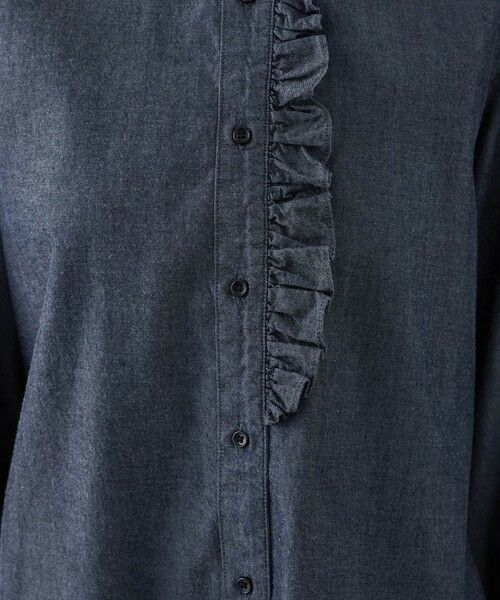 ROPE' / ロペ シャツ・ブラウス | テンセルデニムスタンドフリルシャツ/イージーケア・セットアップ対応 | 詳細18