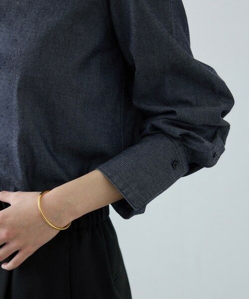 ROPE' / ロペ シャツ・ブラウス | テンセルデニムスタンドフリルシャツ/イージーケア・セットアップ対応 | 詳細2