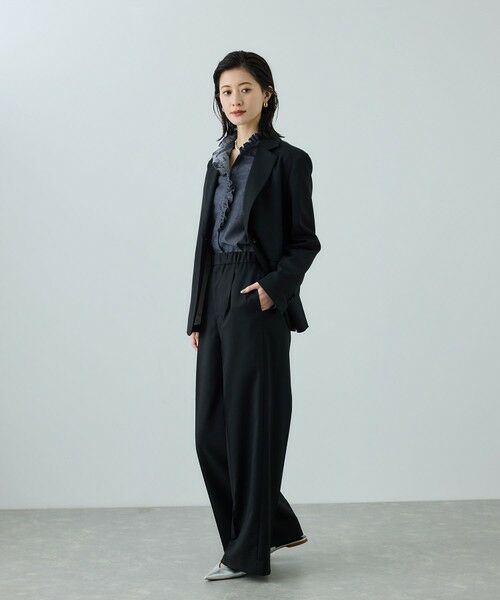 ROPE' / ロペ シャツ・ブラウス | テンセルデニムスタンドフリルシャツ/イージーケア・セットアップ対応 | 詳細4