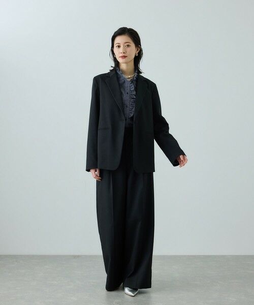 ROPE' / ロペ シャツ・ブラウス | テンセルデニムスタンドフリルシャツ/イージーケア・セットアップ対応 | 詳細5