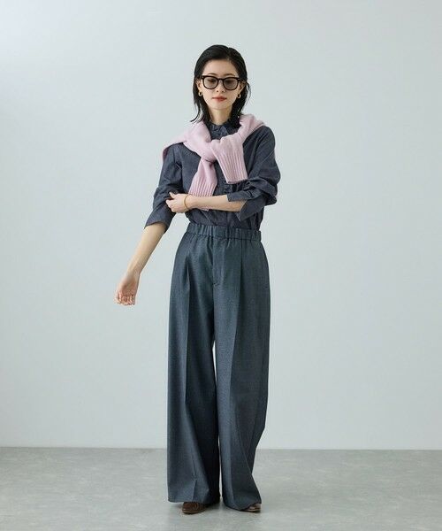 ROPE' / ロペ シャツ・ブラウス | テンセルデニムスタンドフリルシャツ/イージーケア・セットアップ対応 | 詳細8