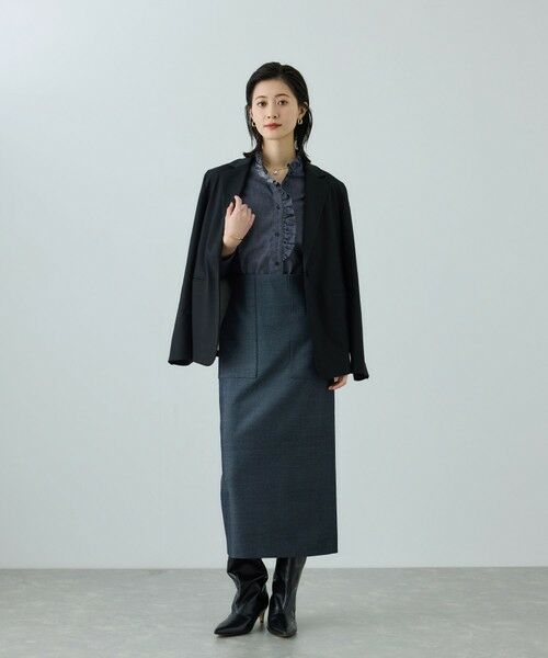 ROPE' / ロペ シャツ・ブラウス | テンセルデニムスタンドフリルシャツ/イージーケア・セットアップ対応 | 詳細9