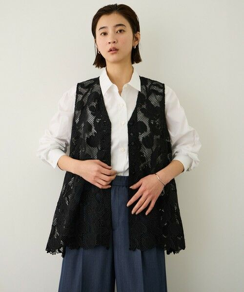 ROPE' / ロペ シャツ・ブラウス | エンブロイダリーフラワーレースジレブラウス | 詳細27