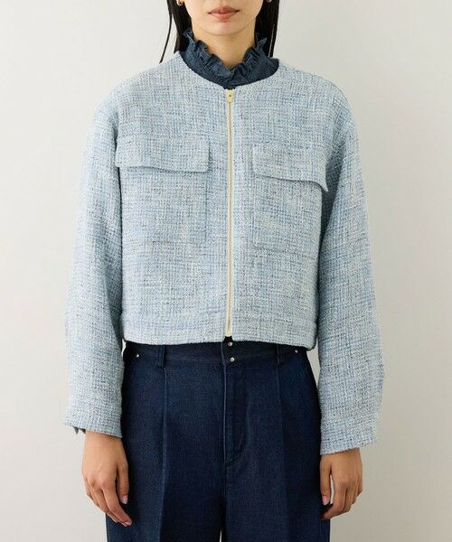 ROPE' / ロペ ノーカラージャケット | ツイードノーカラージャケット | 詳細12