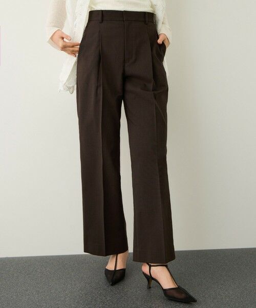 ROPE' / ロペ その他パンツ | リネンライクセミフレアパンツ/イージーケア・セットアップ対応（ブラウン(20)）