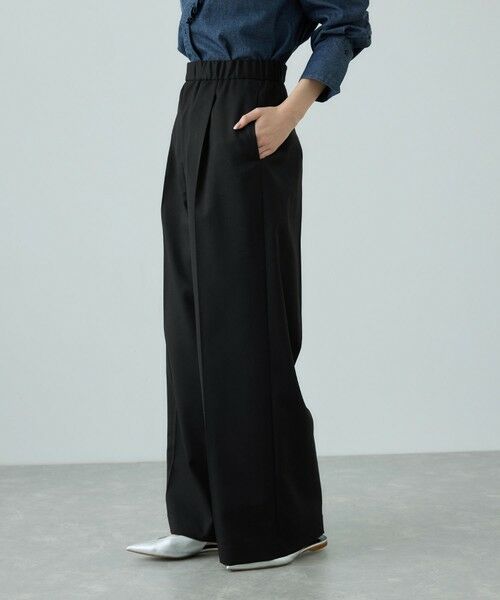 ROPE' / ロペ スラックス・ドレスパンツ | トリアセツイル ワンタックイージーワイドパンツ(デニムライク)/イージーケア・セットアップ対応 | 詳細1