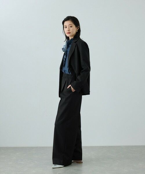 ROPE' / ロペ スラックス・ドレスパンツ | トリアセツイル ワンタックイージーワイドパンツ(デニムライク)/イージーケア・セットアップ対応 | 詳細5