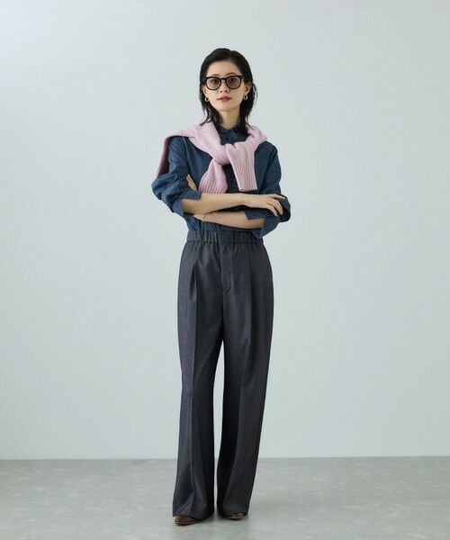 ROPE' / ロペ スラックス・ドレスパンツ | トリアセツイル ワンタックイージーワイドパンツ(デニムライク)/イージーケア・セットアップ対応 | 詳細8
