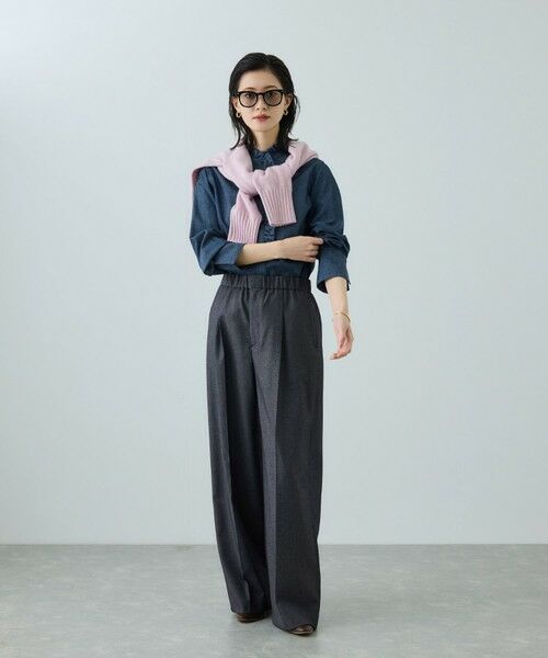 ROPE' / ロペ スラックス・ドレスパンツ | トリアセツイル ワンタックイージーワイドパンツ(デニムライク)/イージーケア・セットアップ対応 | 詳細9