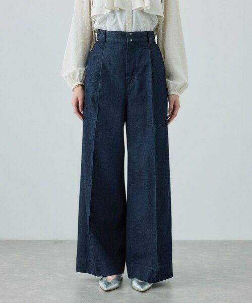 ROPE' / ロペ デニムパンツ | テンセルデニムストレートワイドパンツ/イージーケア・セットアップ対応 | 詳細12