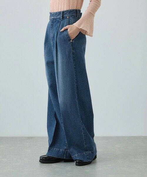 ROPE' / ロペ デニムパンツ | テンセルデニムストレートワイドパンツ/イージーケア・セットアップ対応 | 詳細3