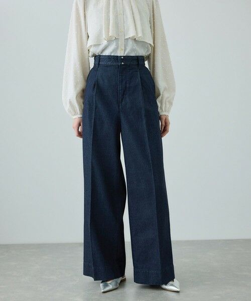 ROPE' / ロペ デニムパンツ | テンセルデニムストレートワイドパンツ/イージーケア・セットアップ対応 | 詳細7