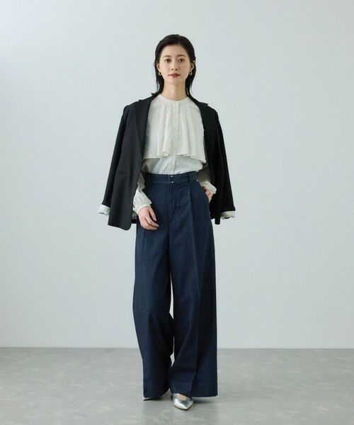 ROPE' / ロペ デニムパンツ | テンセルデニムストレートワイドパンツ/イージーケア・セットアップ対応 | 詳細9
