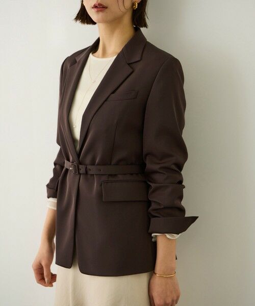 ROPE' / ロペ テーラードジャケット | ウエストシェイプ ベルテッドシングルジャケット/セットアップ対応 | 詳細1