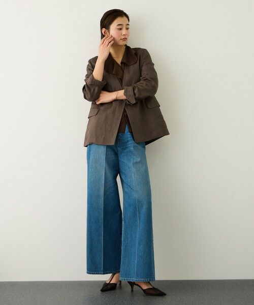 ROPE' / ロペ ノーカラージャケット | リネンノーカラージャケット/セットアップ対応 | 詳細10