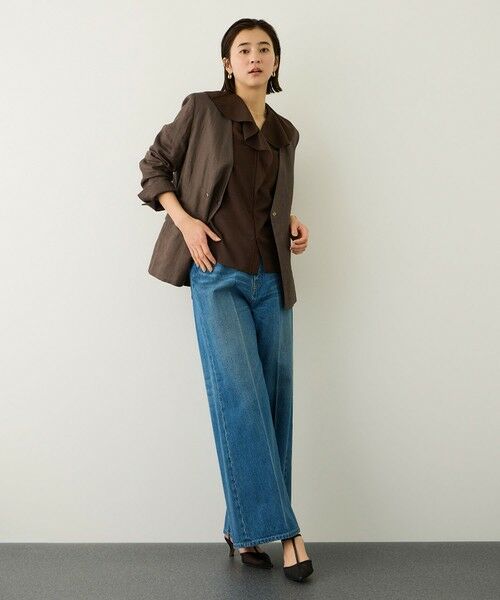 ROPE' / ロペ ノーカラージャケット | リネンノーカラージャケット/セットアップ対応 | 詳細11