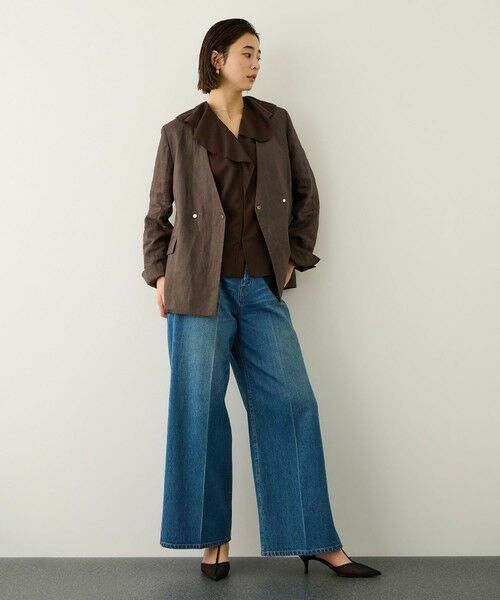 ROPE' / ロペ ノーカラージャケット | リネンノーカラージャケット/セットアップ対応 | 詳細12