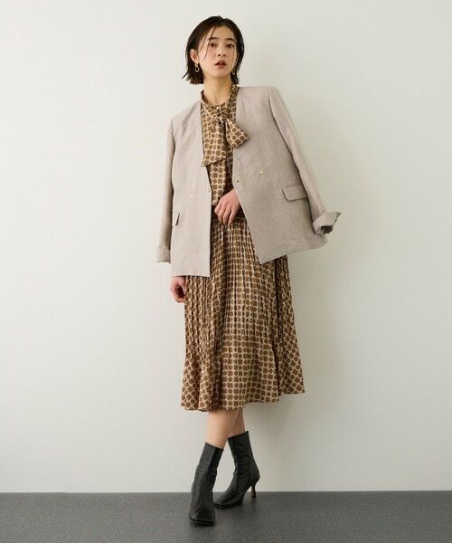 ROPE' / ロペ ノーカラージャケット | リネンノーカラージャケット/セットアップ対応 | 詳細13