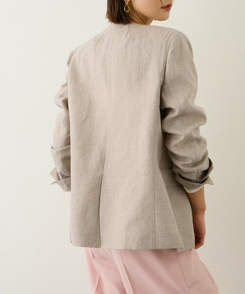 ROPE' / ロペ ノーカラージャケット | リネンノーカラージャケット/セットアップ対応 | 詳細15